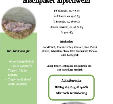 Mischpaket Alpschwein von der Alpsennerei Rindergrat